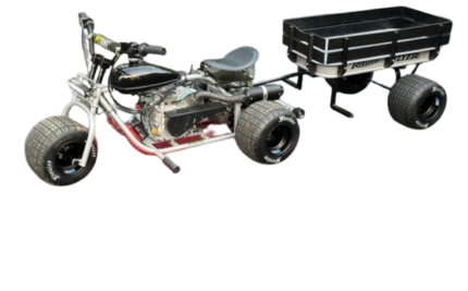 Black and grey custom trike motorcycle